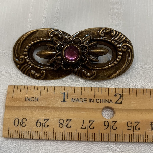 Copper-tone Brooch Scarf Pin, Vintage, Costume - Picture 3 of 5